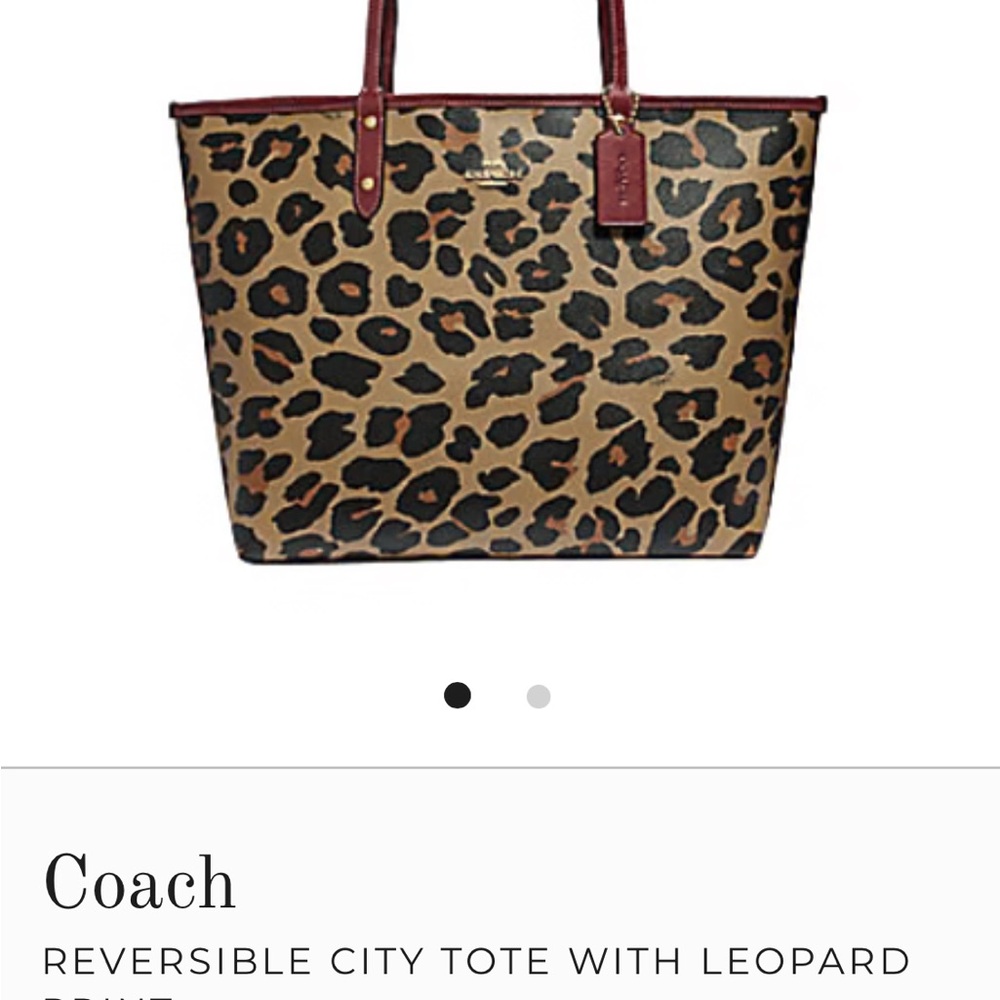 Coach Leopard Pattern Reversible Tote